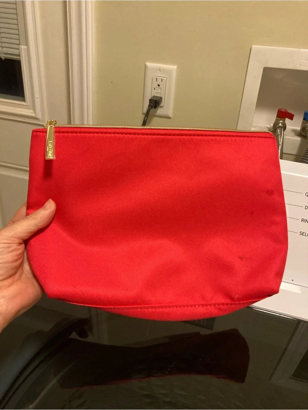 Lancome Red Lip Applique Cosmetic Pouch